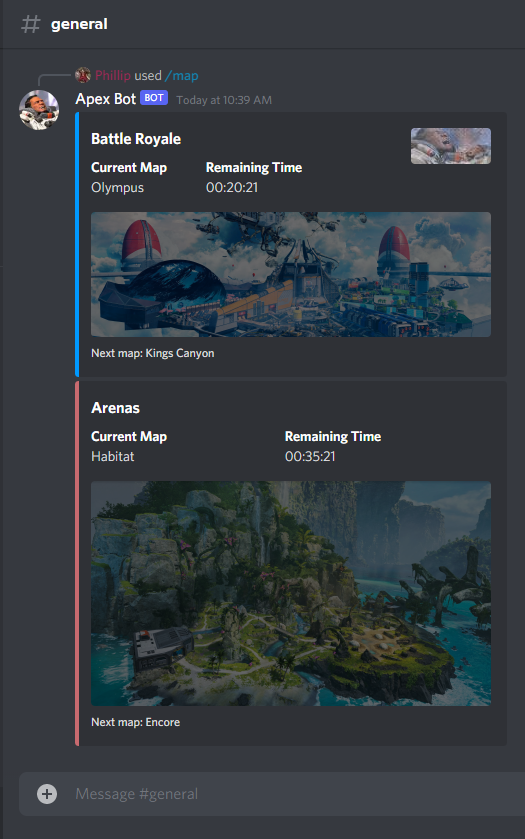 Apex Map Rotation Discord Bot Project Screenshot